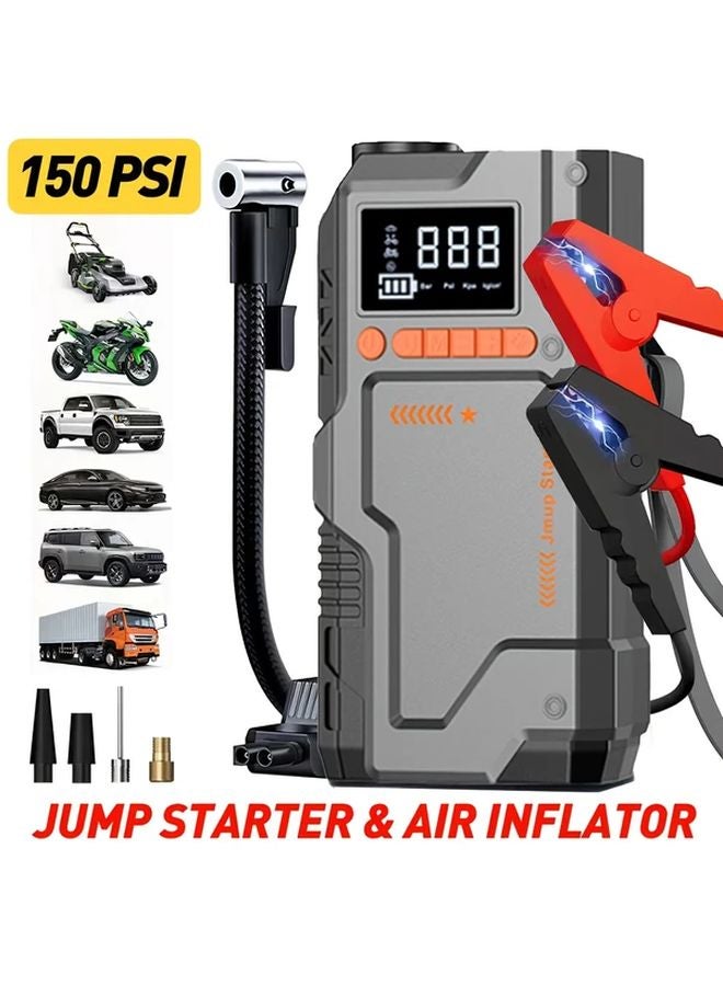Reinforced All In One Car Jump Starter With 150 PSI Air Compressor And Emergency SOS Kit - Image 1